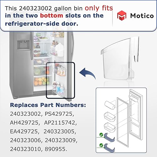 Miniatura 3 de UPGRADE 2 estantes para puerta de refrigerador 240323002 compatibles con Frigidaire FGHS2631PF4A, FGHS2655PF5A, FGHS2655PF4, reemplaza AP2115742