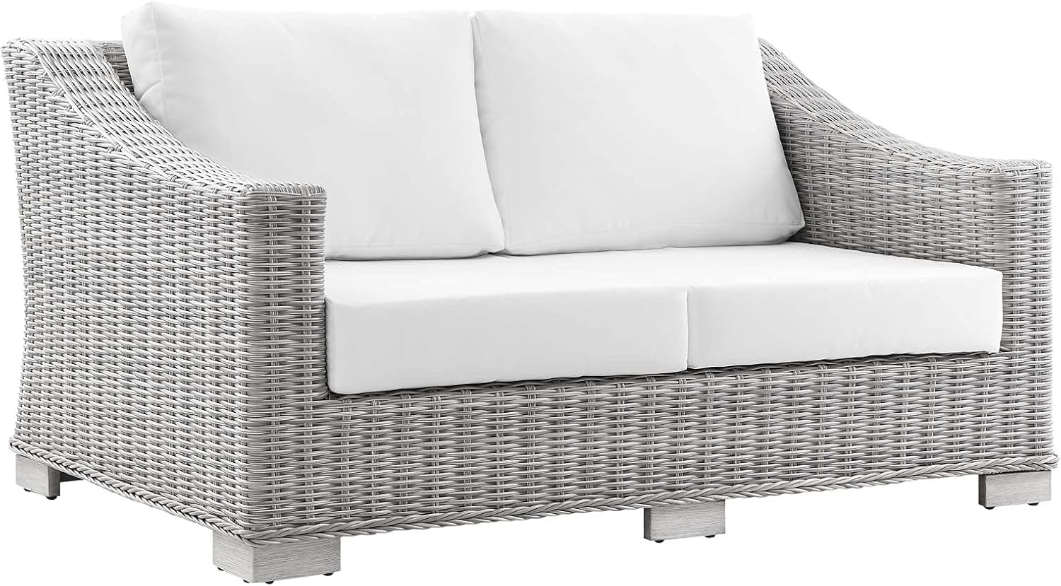 Modway EEI-4841-LGR-WHI Conway Patio Loveseat, Light Gray White : Patio, Lawn & Garden