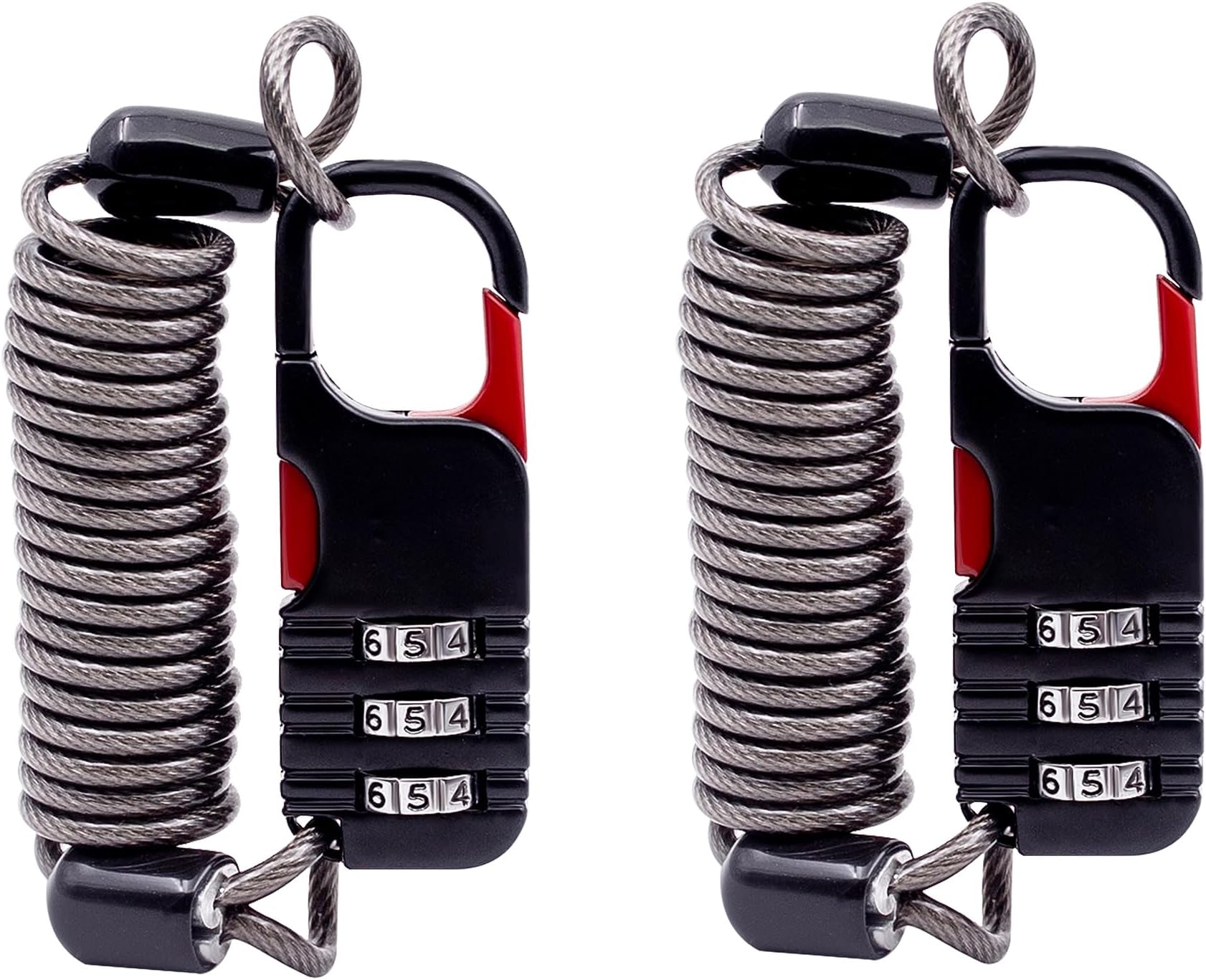 Small Combination Ski Lock with Retractable Cable (3ft/91cm Wire), Thin Cable Locks with Combination for Travel Luggage, Suitcases, Backpack, Snowboard, Bike, Motorcycle Helmet Anti Theft