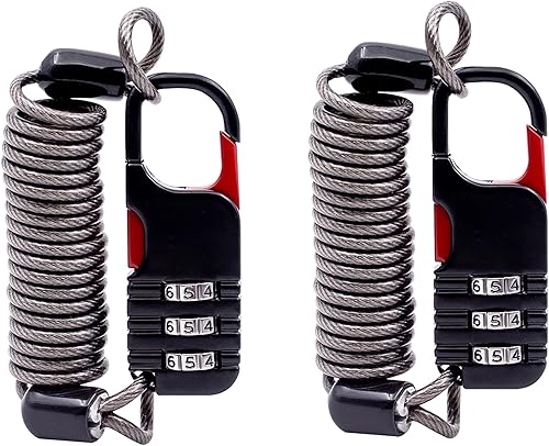 Miniatura 8 de Candados de viaje retráctiles, mini candado de snowboard con combinación, pequeño candado combinado con alambre para equipaje, mochila, maleta,