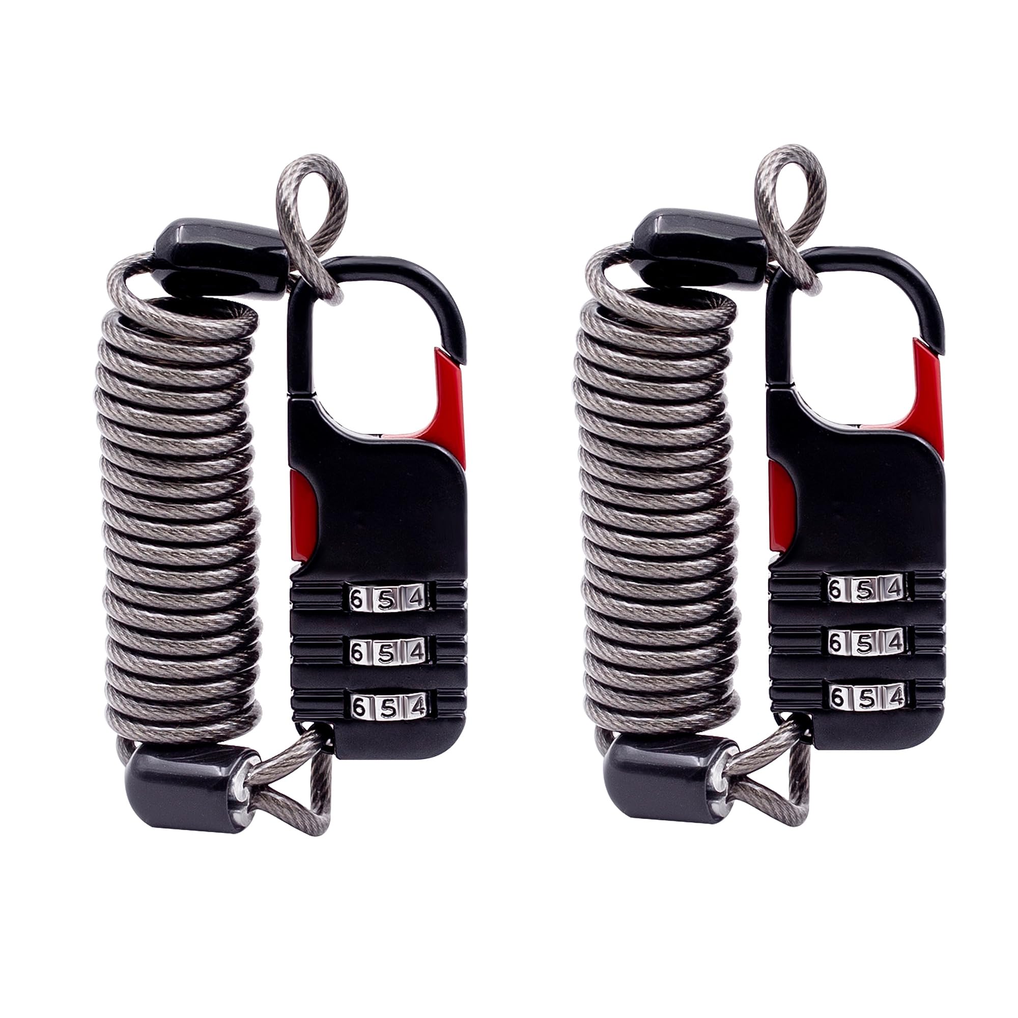 UP Security Small Combination Ski Lock with Retractable Cable (3ft/91cm Wire), Thin Cable Locks with Combination for Travel Luggage, Suitcases,