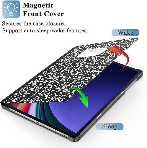 Miniatura 3 de Supveco Funda con soporte para S Pen para Samsung Galaxy Tab S10+S9+S8+ (máx. 12.4 pulgadas), funda protectora delgada con tapa inteligente de