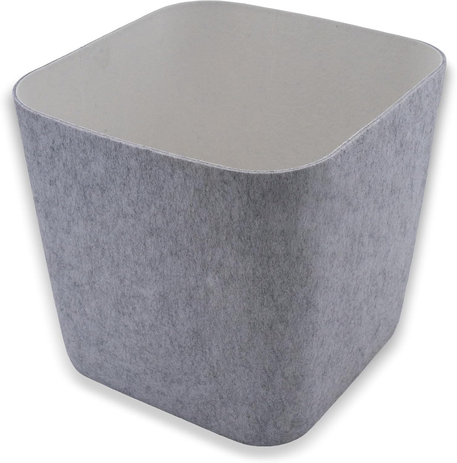 Welaxy Felt Sculpture Storage Basket Natural Oatmeal Open Shelf Organizer