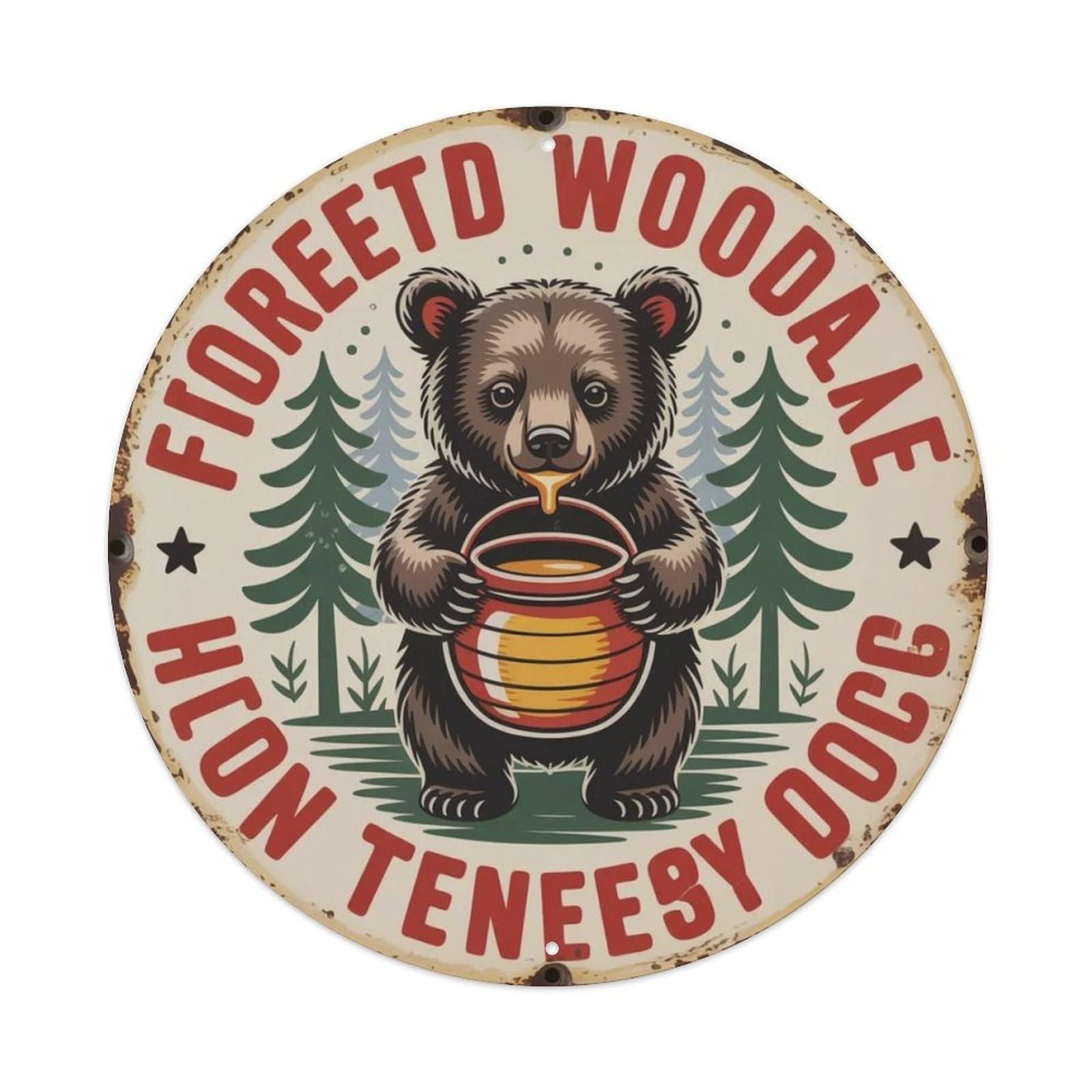 Bear Cub Honey Metal Tin Sign Plaque