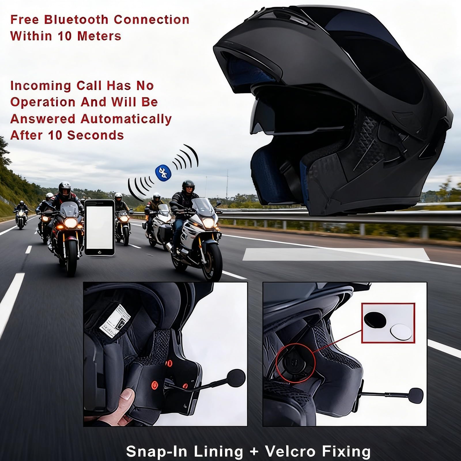 Modułowy Kask Motocyklowy – Integralny Z Klapą I Podwójną Soczewką, Z Certyfikatem DOT/ECE, Z Ochronną Czapką Antypyłową, Dorośli Unisex – Pasuje Do Motocykli Off-road