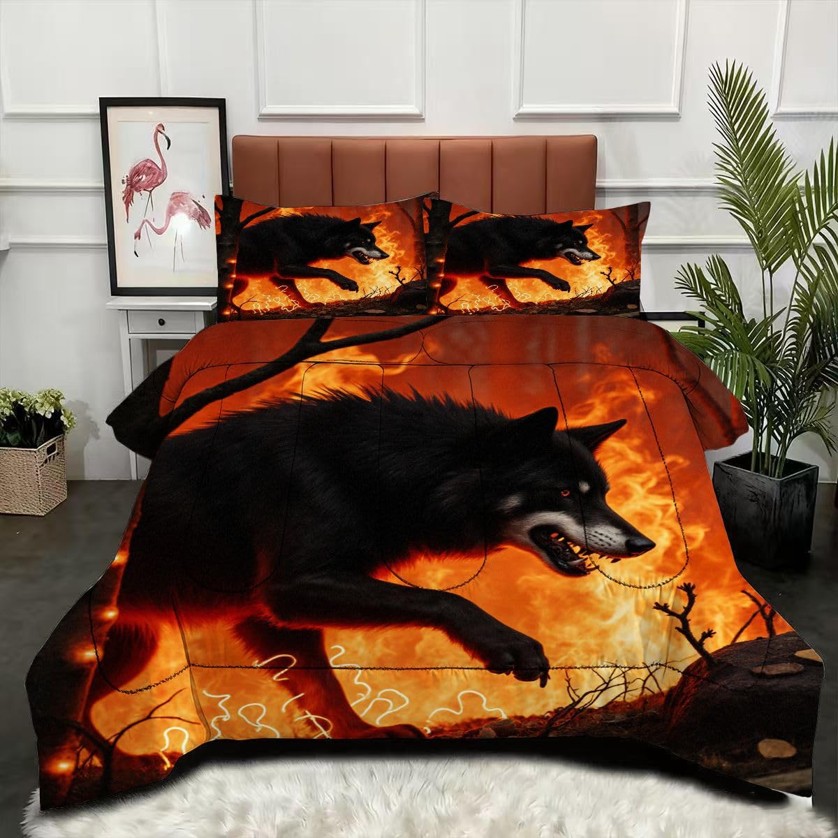 Couette 3D animaux loup 240 x 260 cm pour s'endormir sereinement dans un cocon