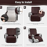 Vista 6 de KinCam Funda 100% impermeable para silla reclinable, fundas de sofá reclinable para mascotas, perros, funda de sofá reclinable, protector de muebles