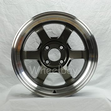 4 PCS ROTA GRID V WHEELS 16X8 PCD4X114.3 OFFSET0 HB73 GUNMETAL WITH POLISH LIP