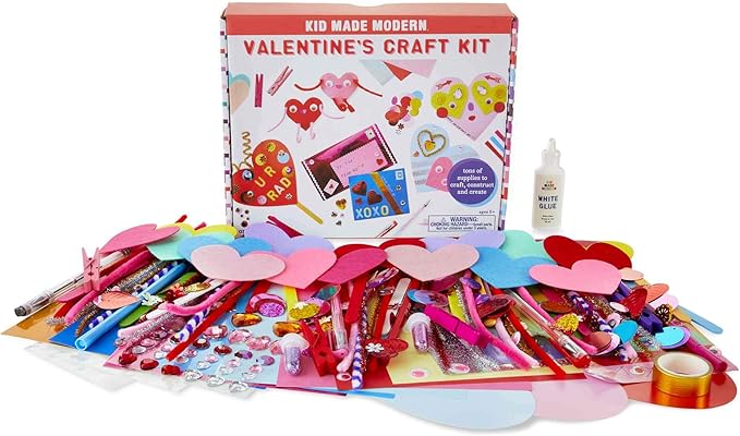 Kid Made Modern - Valentine s Day Craft Kit - Cupid & Valentine-Themed Craft Set - DIY Kids Crafts - Create Your Own Art - Ages 6+