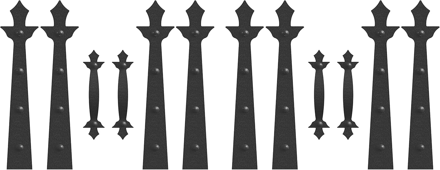2 car Garage Door Magnetic Decorative Hardware/Garage Door Accents Magnetic/Garage Door Decorations Magnetic/Garage Magnetic Hinges & Handles(12pcs Black)