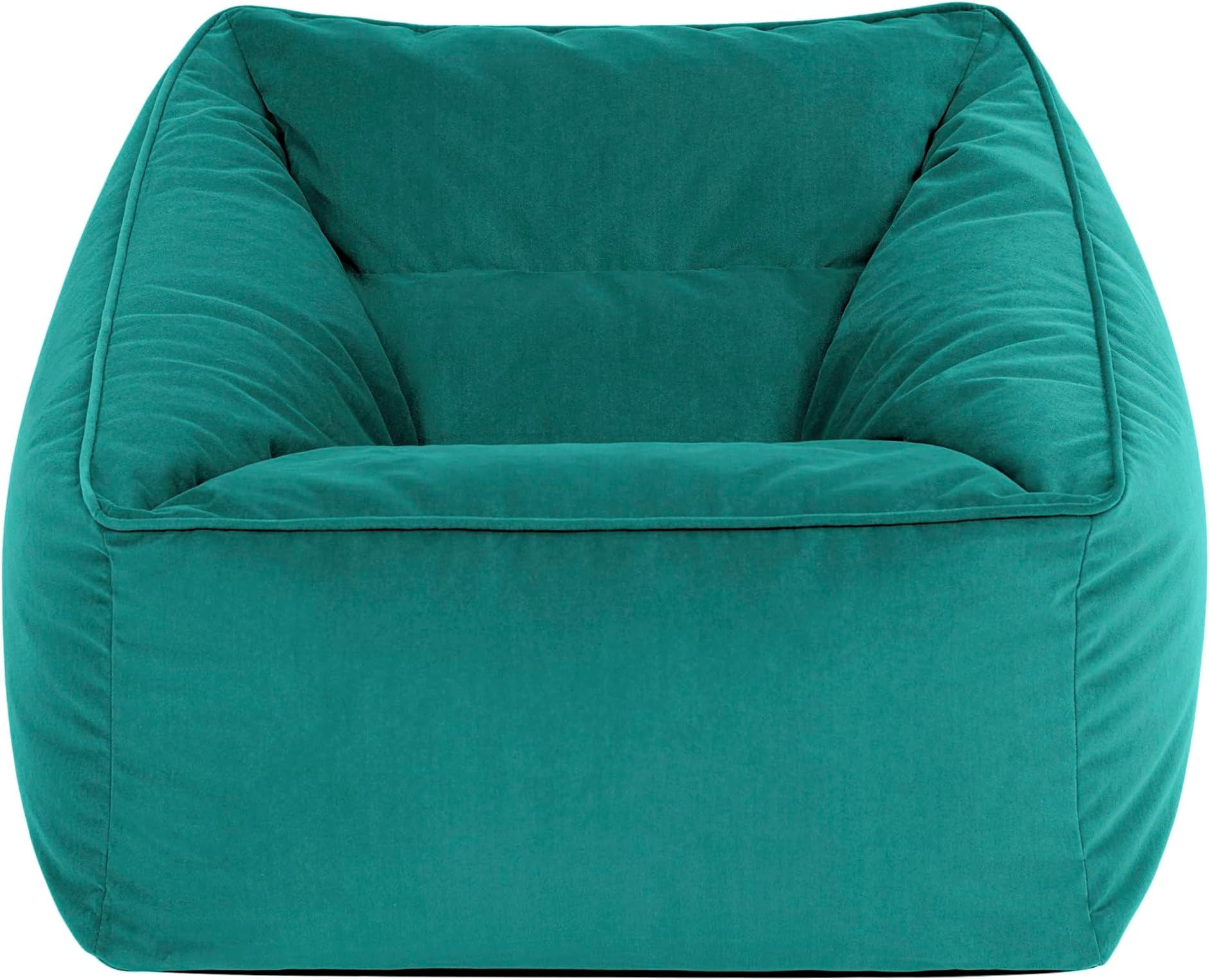 Natalia Velvet Bean Bag Chair with Filling Included, Teal | Made in the UK, Adult Beanbag, Comfy Chair, Armchair, Plush Velvet Fabric, Floor Chair for Living Room or Bedroom