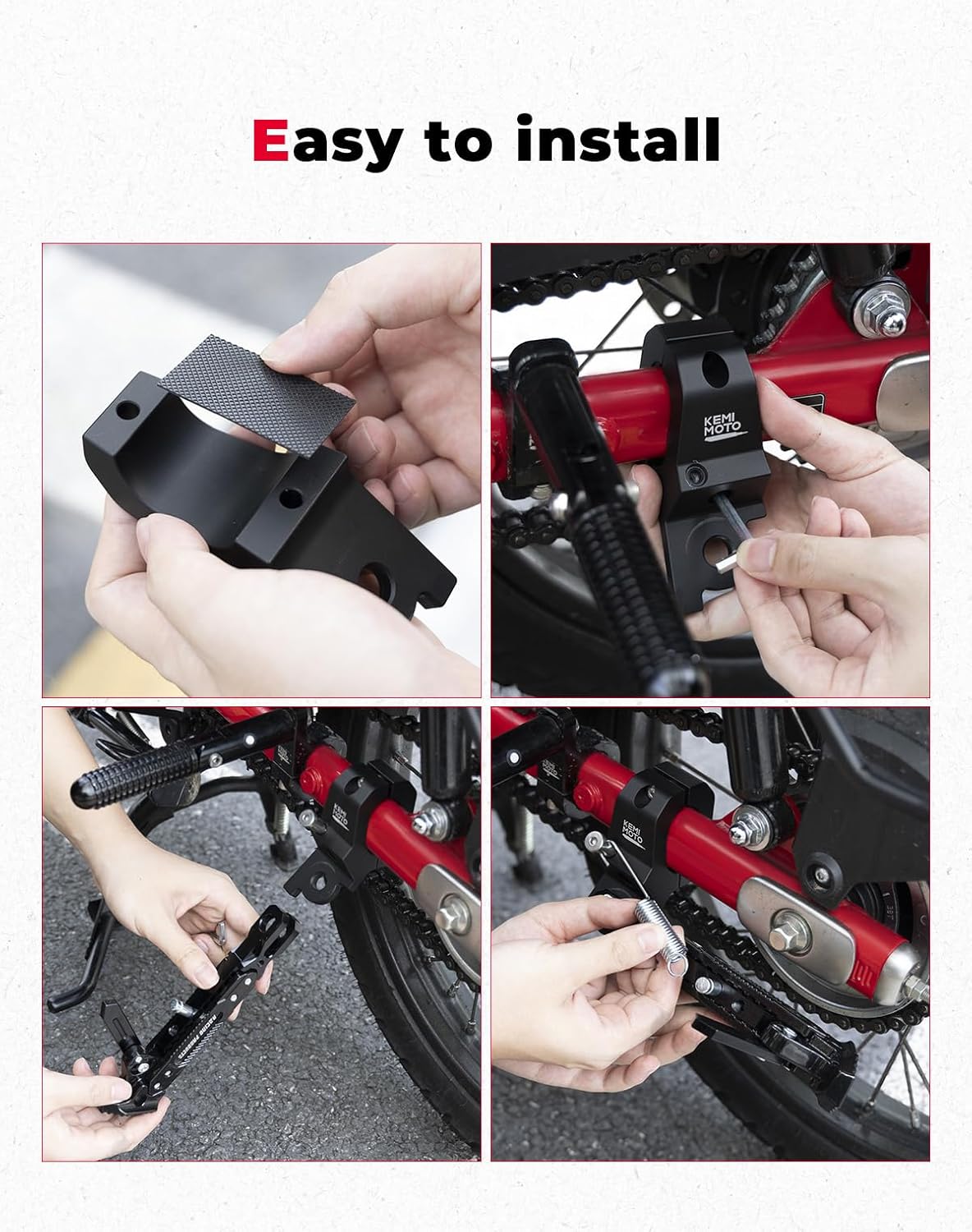 KEMIMOTO CT125 Side Stand Kickstand Extension - Adjustable Height （7.09" - 9.45"） - Compatible with CT125 Trail 125 2021 2022 2023 2024 2025 2026