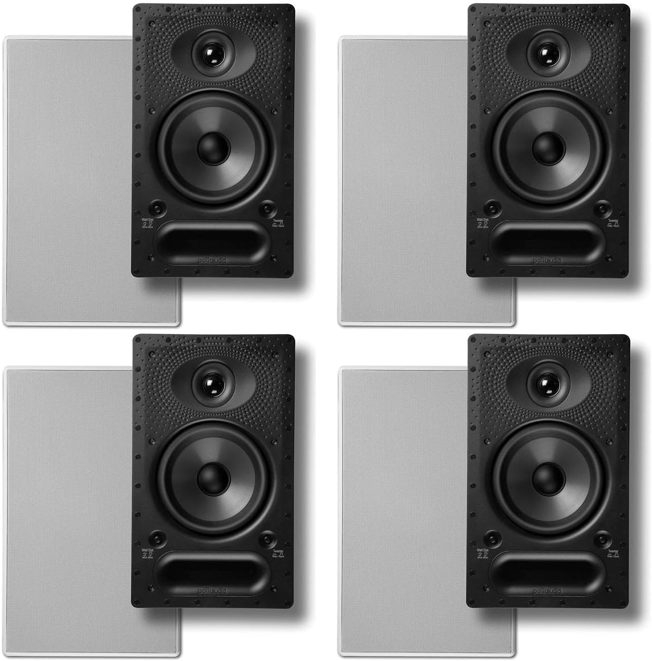 Polk Audio 65-RT Vanishing in Wall Speakers - 4 Pack (White)