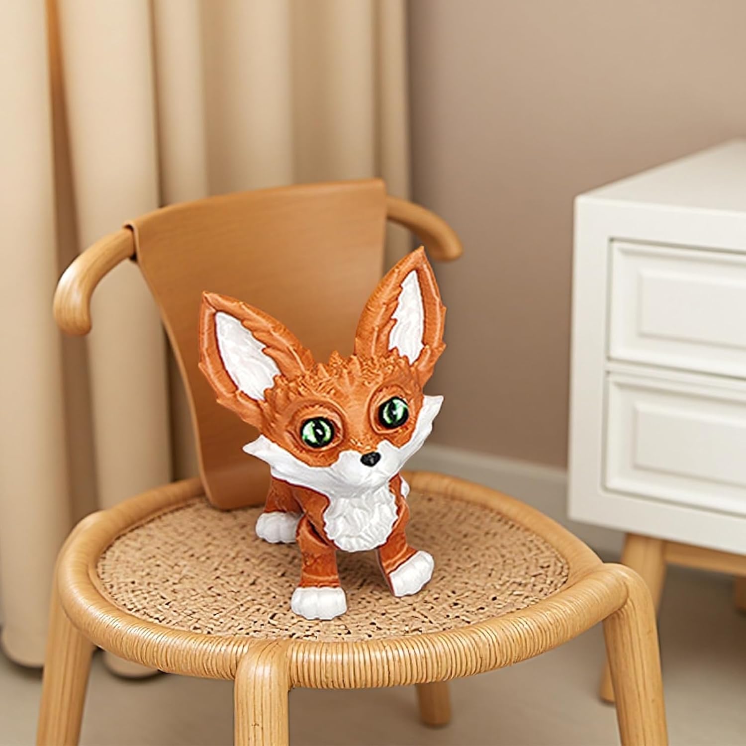3 Dimensions Printed Foxes Flexible Articulated Foxes Fidgets Toy Desktop Pet Ornament Realistic Hairless Foxs