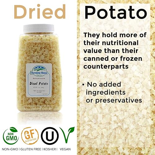 Miniatura 2 de Harmony House Foods Patatas deshidratadas en cubitos - Piezas de papa secas, para papas fritas, guisos, sopas, papas fritas caseras y más, 40 onzas