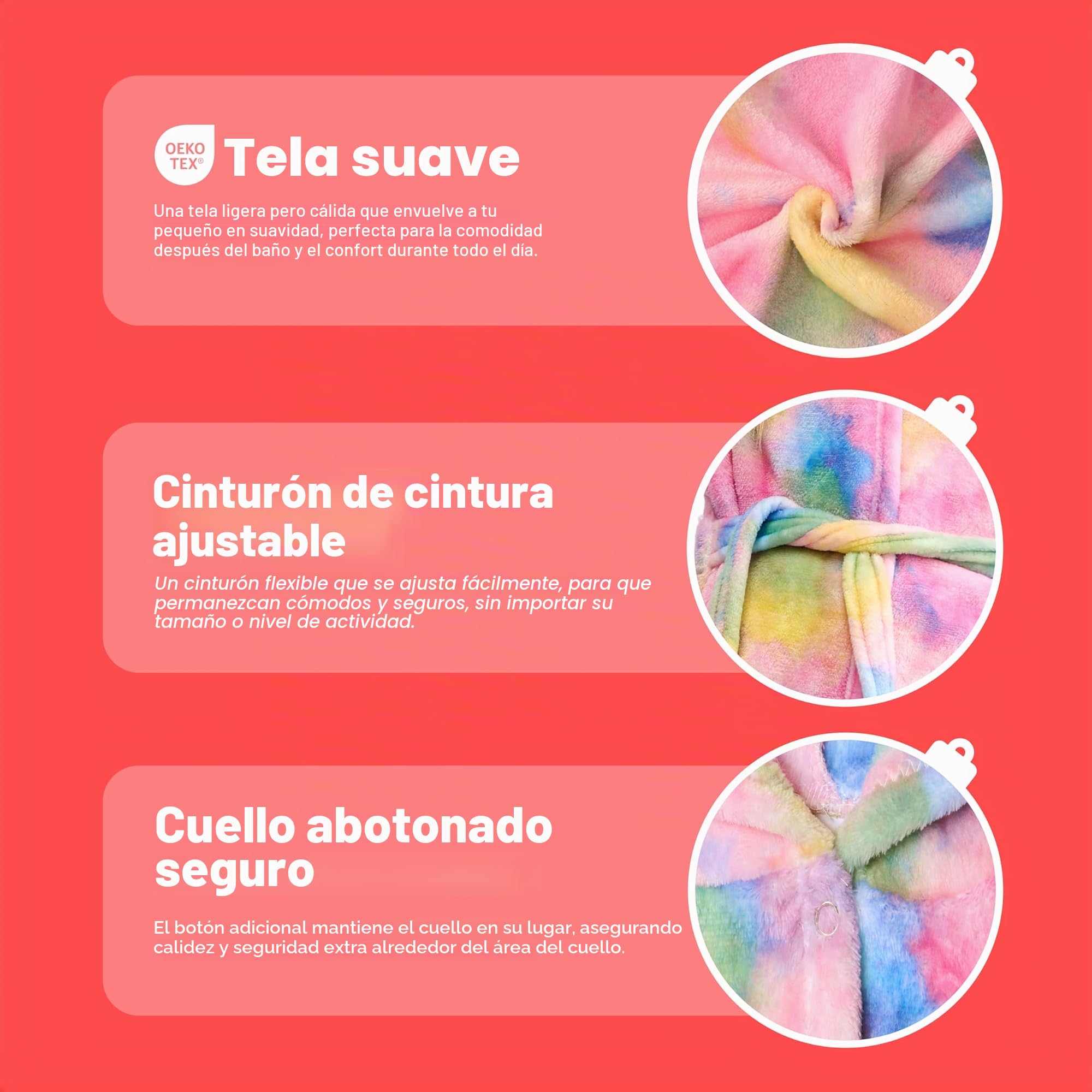 JOYIN Giggling Getup - Conjunto de bata de baño para niñas, con capucha, color rosa, mono de Navidad para niñas, Rosado, Small