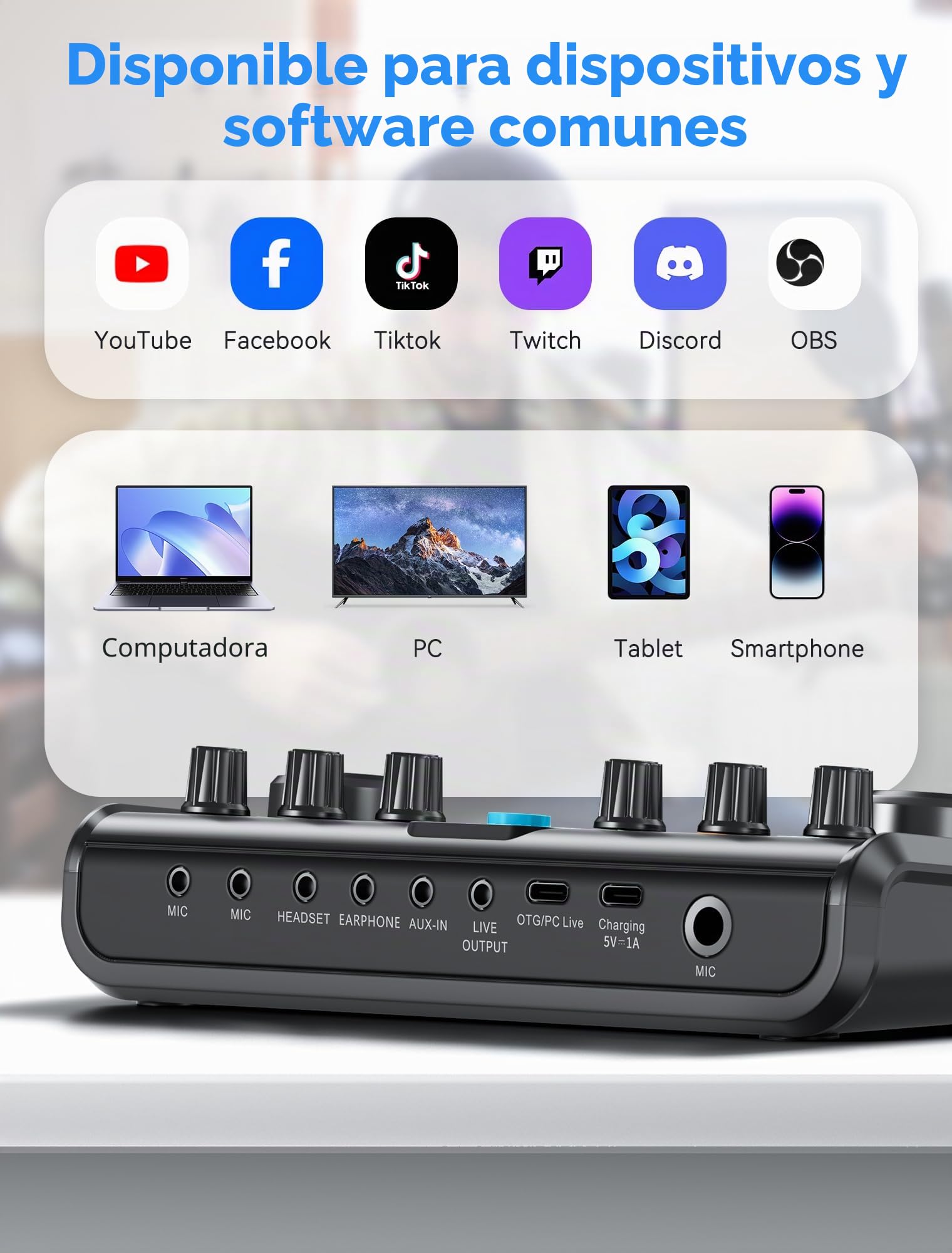 SINWE Set Todo en Uno para Podcast Pro • Mezclador de estudio con micrófono de condensador • Audiobox Plug & Play para PC y smartphone • Perfecto para streaming, gaming, YouTube (Incluye tarjeta de