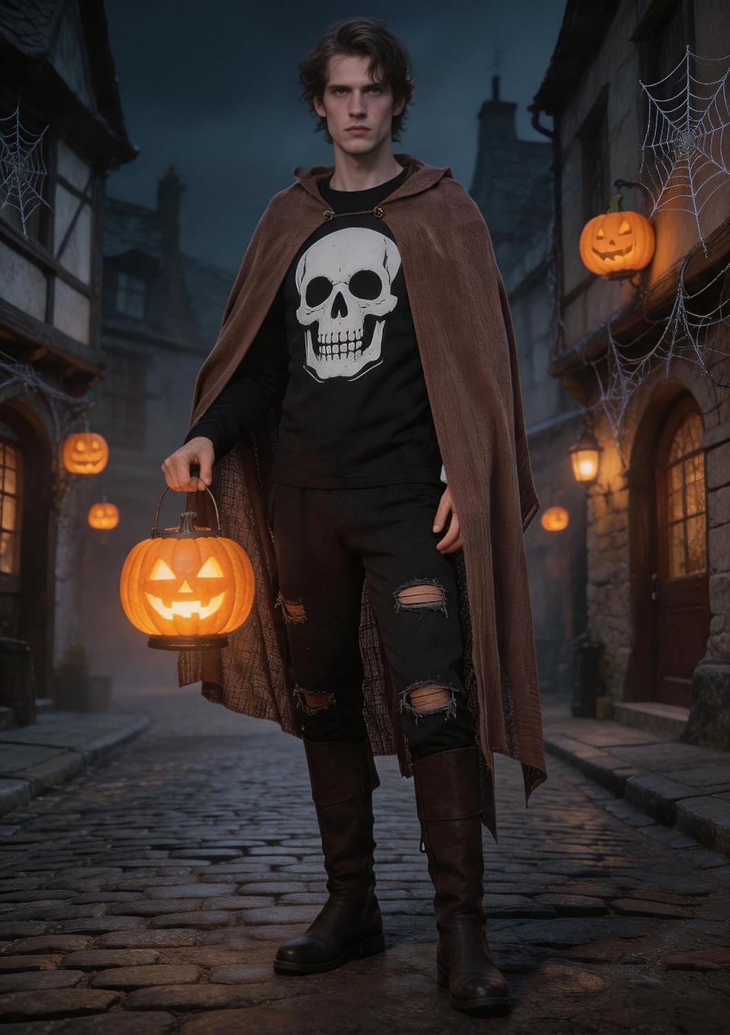 Medieval Hooded Cloak Renaissance Retro Linen Cape Halloween LARP Costume Men Women