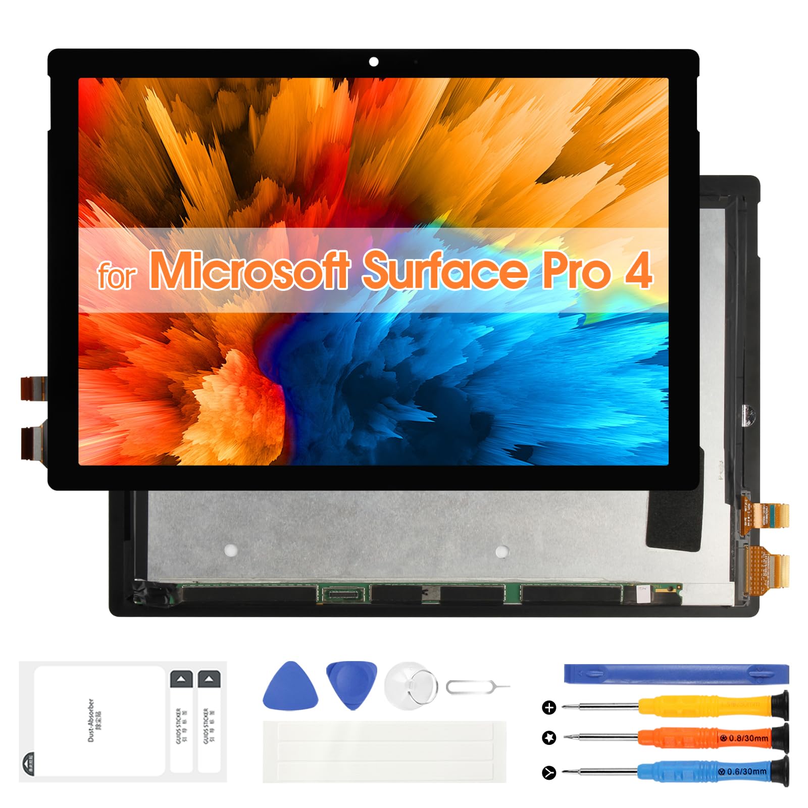 ARSSLY Screen Replacement for Microsoft Surface Pro 4 1724 LCD Display M1010537-003 Touch Screen Digitizer Assembly with Repair Kits(Black,12.3 inch)
