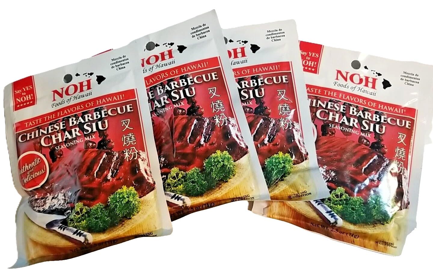 All Natural NOH Chinese Barbecue Char Siu Seasoning Mix 2.5 Ounce (4 Pack)