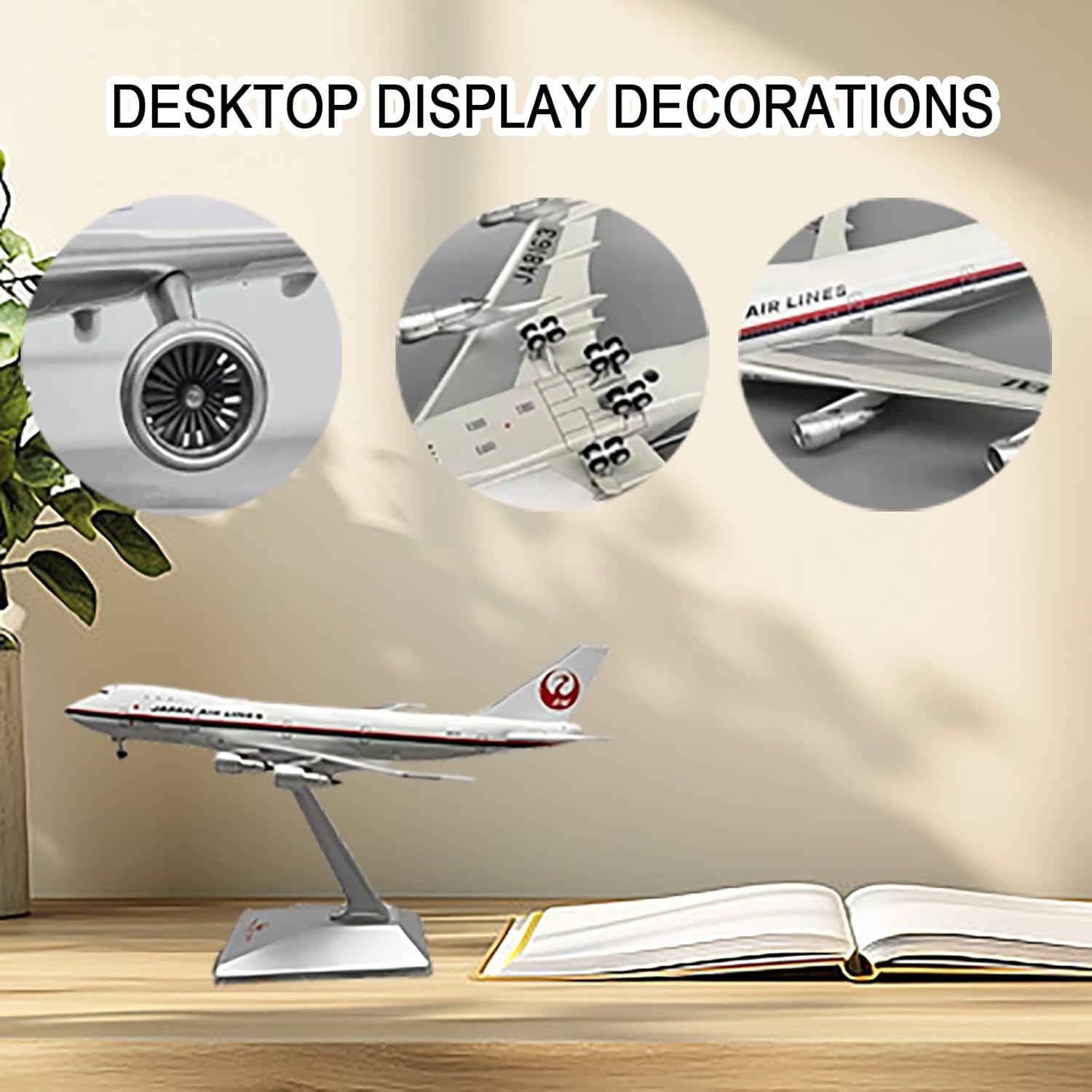 JAL B747-100 1:400スケール ダイキャストモデル航空機 - 17.7cm