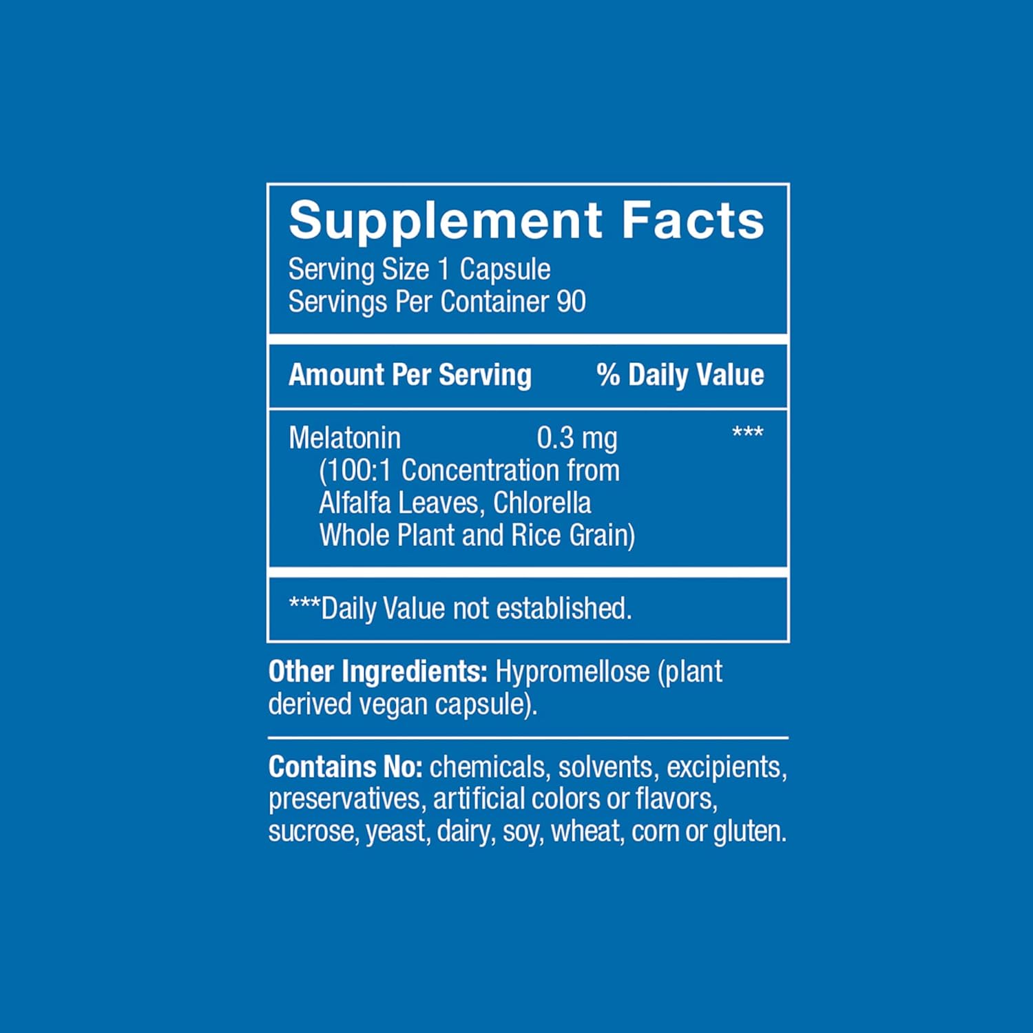 Herbatonin® 0.3 mg – The First Plant-Based, Natural Melatonin Supplement (Phyto-Melatonin) - Low Dose Sleep Aid, Supports Circadian Rhythm & Cellular Health – 180 Capsules (180 Day Supply)