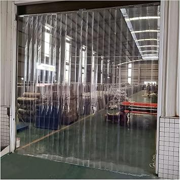 IBOWZ Freezer Room PVC Strip Curtain Plastic Vinyl Strip Door Curtain Clear PVC Curtain Transparent Waterproof Commercial Industrial Curtain for Shop, Factory