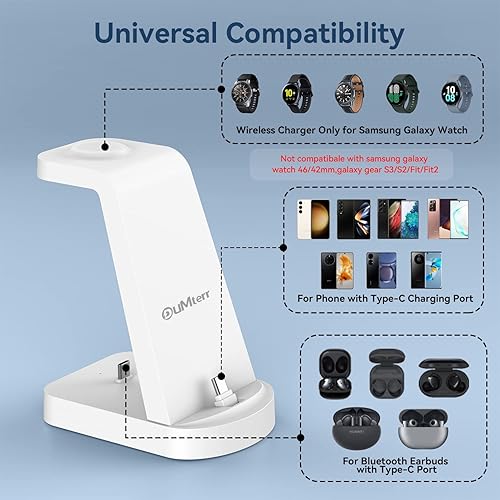 Miniatura 3 de Estación de carga para Samsung, cargador DUMTERR 3 en 1 para múltiples dispositivos Android, carga para Galaxy S23 ultraS22S21S20S10Note20Z Fold