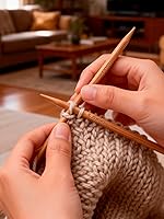 Vista 7 de Haosie Juego de agujas de tejer de doble punta, 55 piezas, agujas de tejer de bambú para manualidades hechas a mano, pequeños artículos de punto, 11