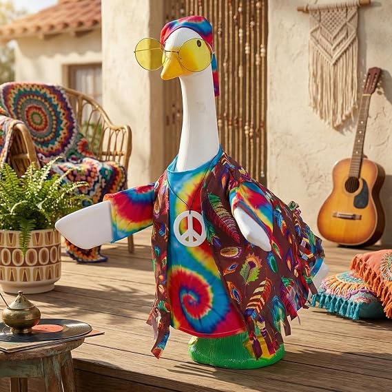 Gaggleville Hippie Goose Outfit, Fits Large 23 H Statue, by Fox Valley