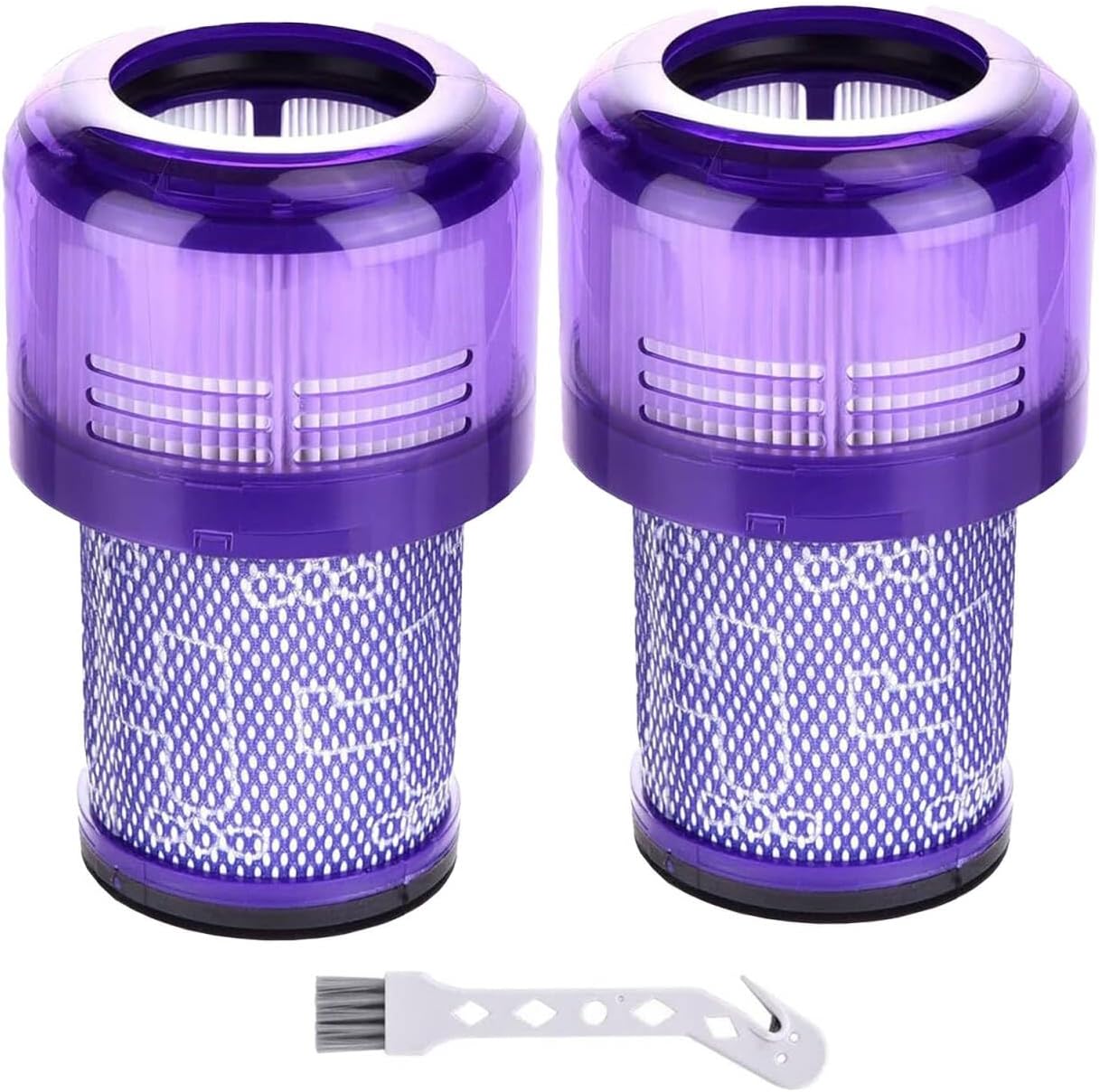 2 Pack Replacement V12 Filters for Dyson V12 Detect Slim, Detect Slim Animal, Slim+ Cordless Vacuum and V12 Slim Absolute Vacuums, SV34, SV35 Vacuums,Part No. 971517-01, Purple