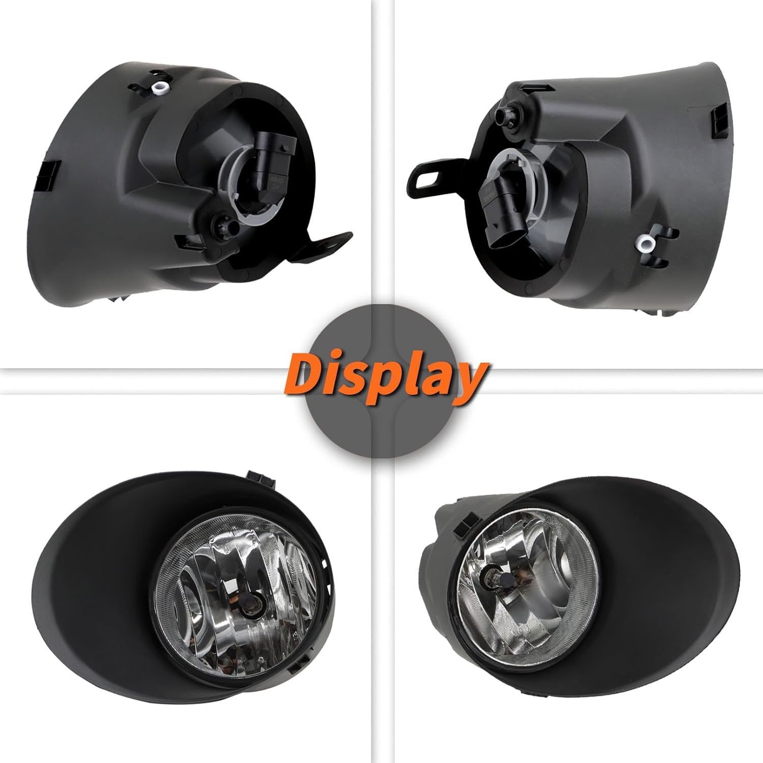 2Pcs Bumper Fog Lights Assembly Compatible with 2007-2013 Tundra 2008-2011 Sequoia Clear Lens Fog Lamp w/H10 12V 42W Halogen Bulb