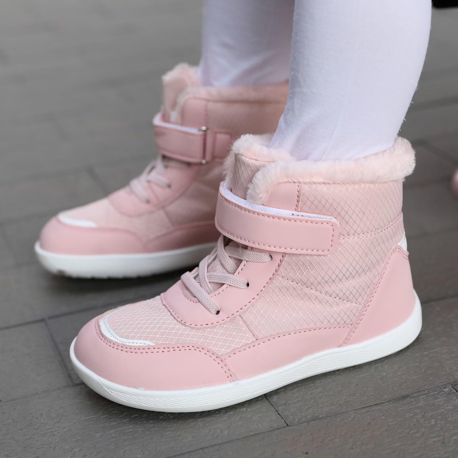 Chaussure de Randonnée Enfant Fourrees Bottes d'hiver Imperméable Antidérapante pour Garçon et Fille