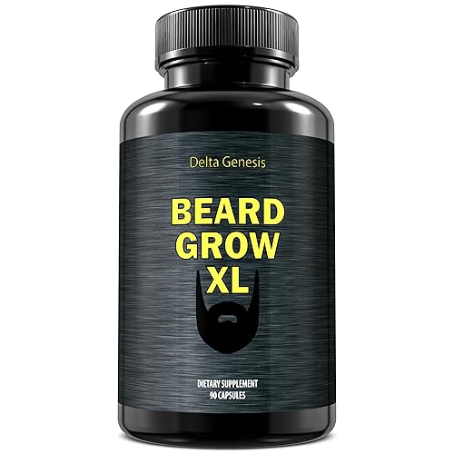 Beard Grow XL | Suplmento para vello facial | Las vitaminas N 1 para el crecimiento del vello en hombres | Para una barba más gruesa y más tupida