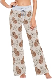 Ollabaky Pajama Pants for Women PJs Bottoms Wide Leg Sleep Lounge Pants