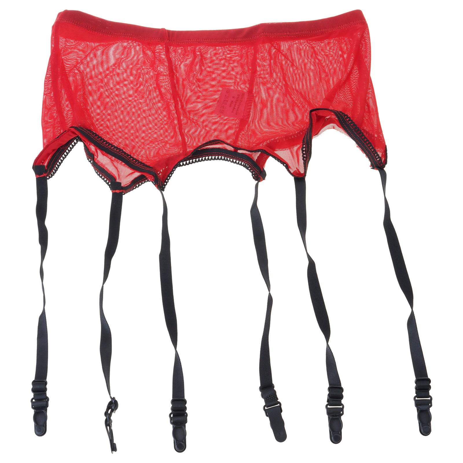 Zwtpgkrd Unisex Red Womens High Waist Mesh Suspender Belt See Through Garter With Vintage Straps And Clip For Thigh High Stockings Stockings Garter