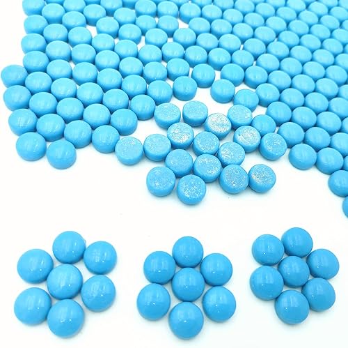 Miniatura 4 de Mosaico redondo de jade de 12 pulgada, piezas de mosaico de vidrio Circel de 1.1 libras para manualidades, macetas, jarrones, tazas, decoración de