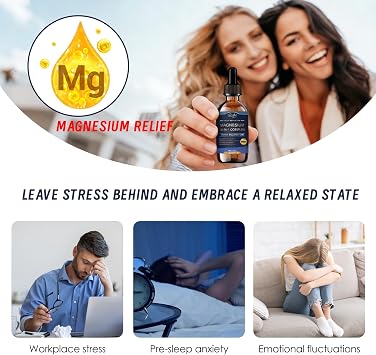 12-in-1 Complex Magnesium Complex Drops with Glycinate Citrate Malate Oxide Taurate Aspartate Relaxation,Muscle,Heart Support,Max Absorption Liquid Formula 60ml