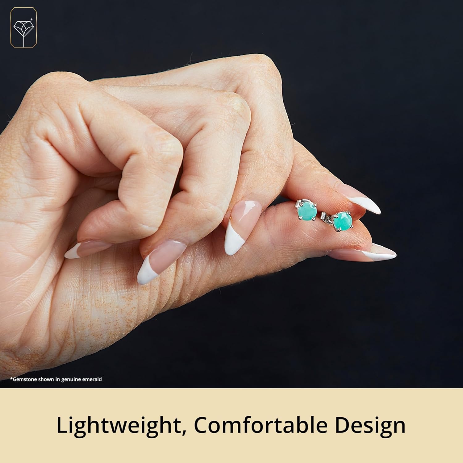 925 Sterling Silver Gemstone Round Stud Earrings for Women 5mm Birthstone with Push Backs by MAX + STONE