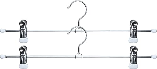 Miniatura 18 de Mawa by Reston Lloyd - Percha antideslizante para pantalones y faldas con dos clips, estilo K/40D, juego de 10, 15 3/4 pulgadas de largo, rojo