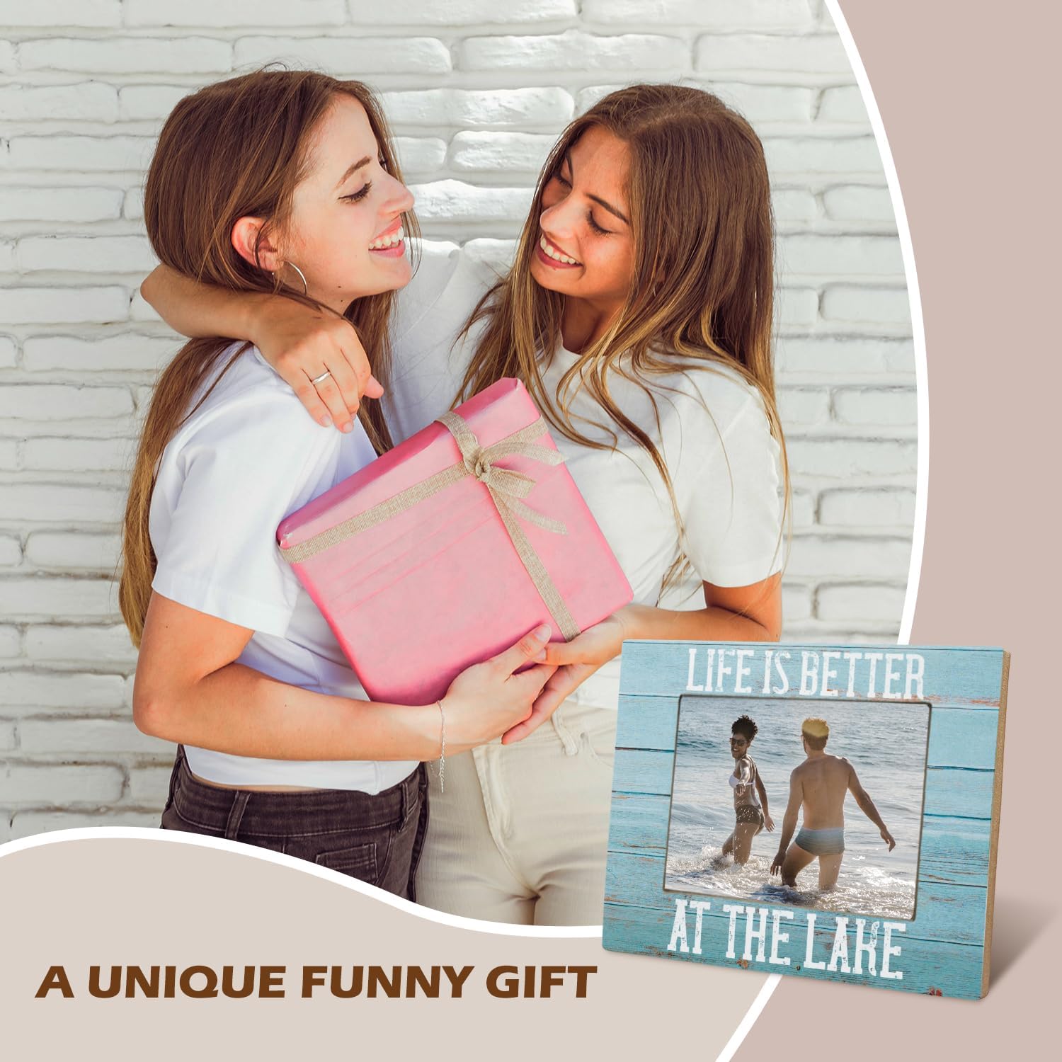 Lake Nautical Photo Picture Frame 5x7, Life Is Better at the Lake House Decor Theme Picture Frame Metal Signs image 5
