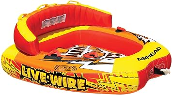 AIRHEAD LIVE WIRE 1-2 Rider, Towable Tube for Boating with Dual Tow Points