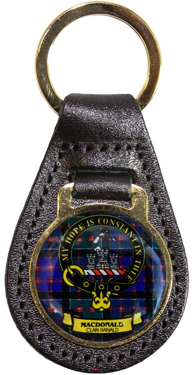 I Luv Ltd Macdonald Clan Ranald Leather Key Fob Scottish Clan Crest Scottish Made