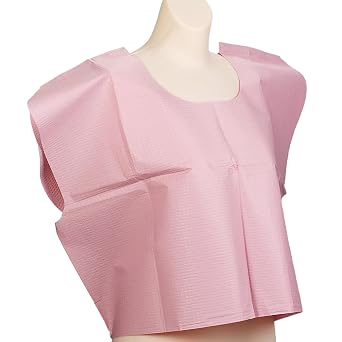 Avalon Premium Capes, Mauve Pack of 100 Tissue/Poly/Tissue Short-Sleeve, Open-Back Exam Capes Short, Disposable Medical Gowns Standard Size 30 x 21 Latex-Free Medical Supplies 905