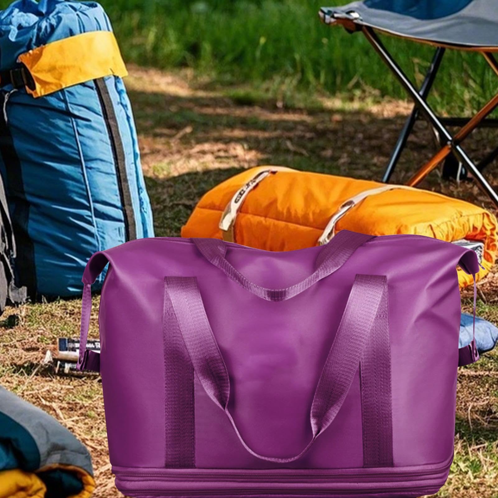 Borsone da viaggio espandibile, organizer da viaggio di grande capacità, design leggero, forniture da viaggio per viaggi di fine settimana, affari, vacanze, Viola, Refer to description, Unisex