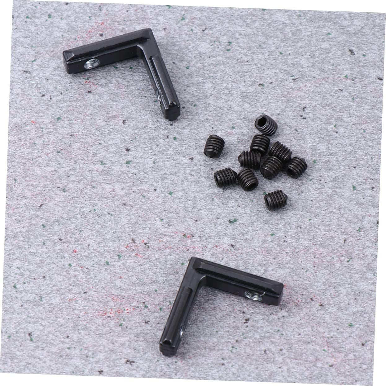 Black L Shape T Slot Corner Connector, 20pcs Aluminum Alloy