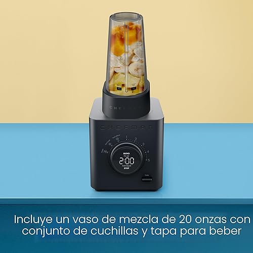 Miniatura 7 de Chefman Obliterator - Batidora de encimera de 48 onzas para batidos, motor de 1380 W para triturar hielo, nueces y frutas congeladas con hoja de
