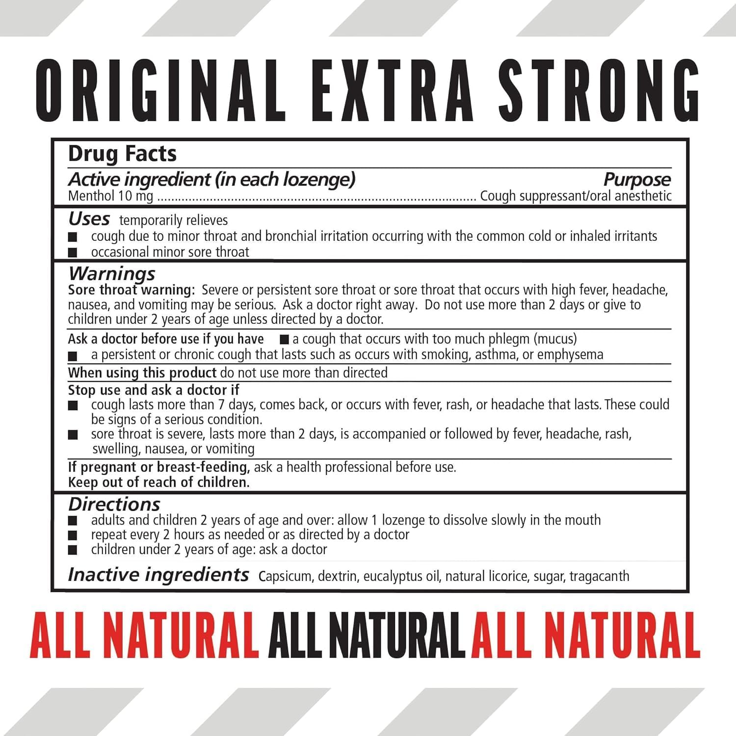 Fisherman's Friend Menthol Cough Suppressant Lozenges, Original - 20 ea (Pack of 12)