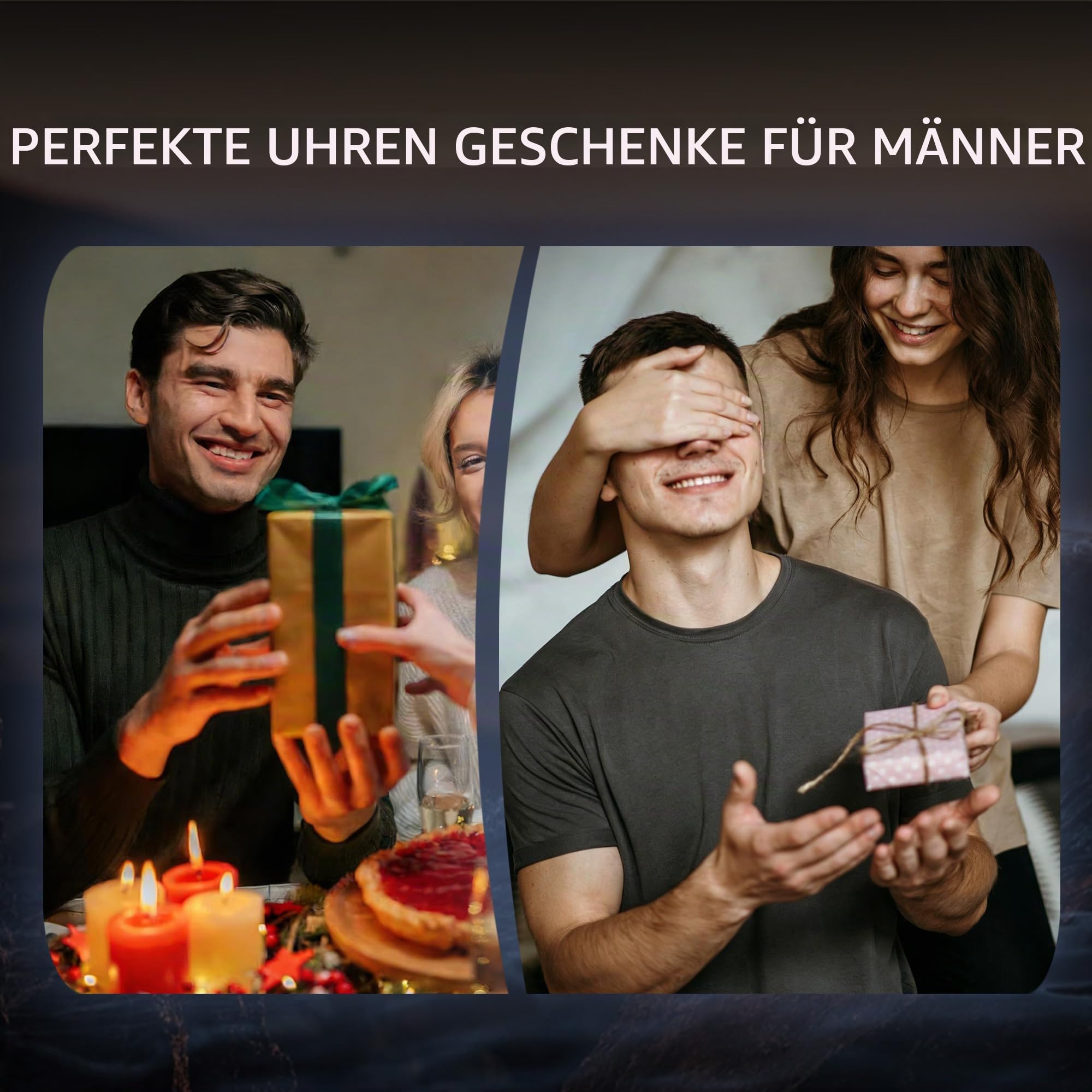 SOLLEN Mechanische Armbanduhren Herren,Klassische Minimalistische Herrenuhren Luxus,Wasserdicht Leuchtend Selbstaufzug Business Automatische Herrenuhr mit Kalendar,Automatikuhr als Geschenk für Männer