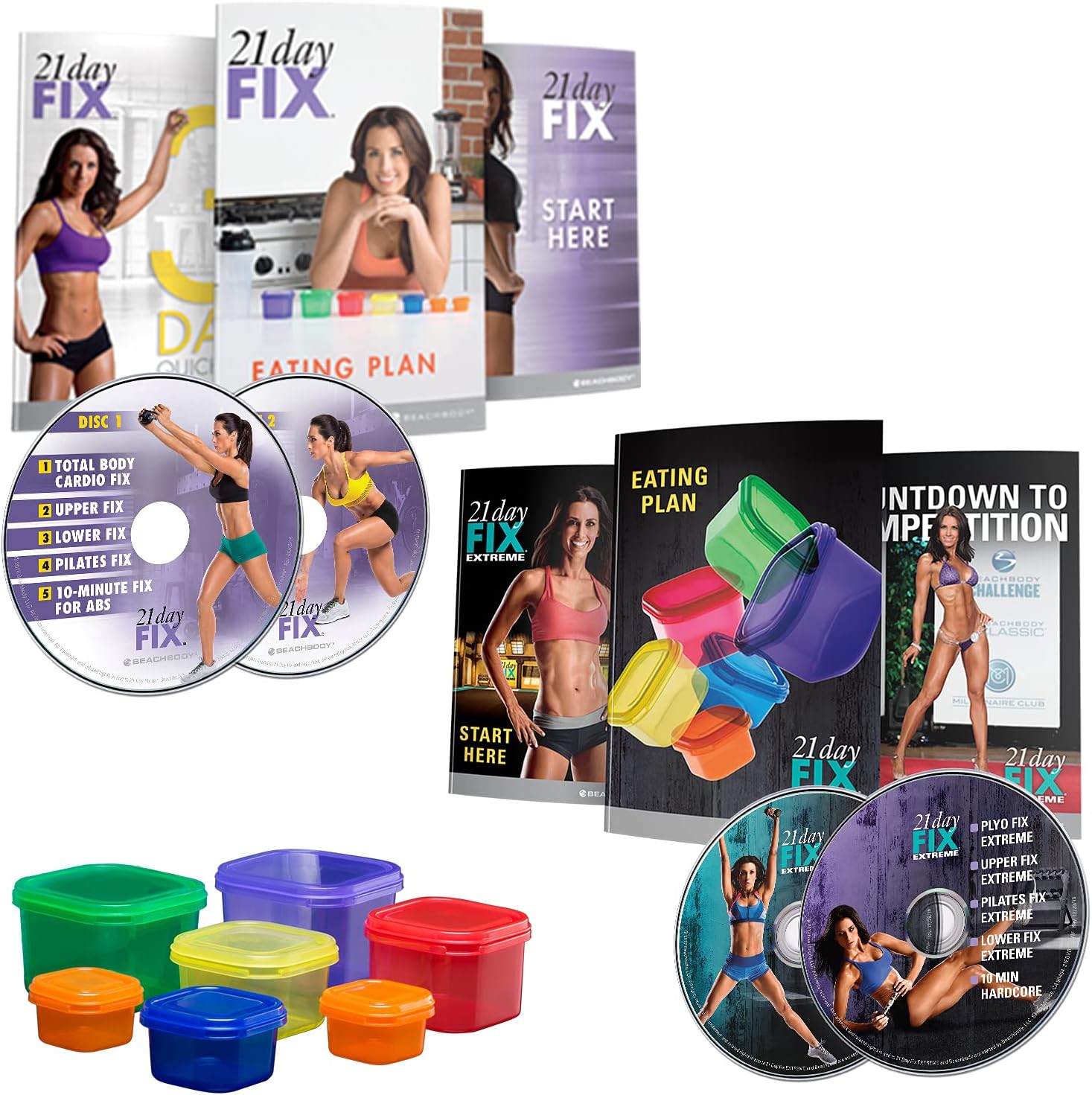 Beachbody 21 Day Fix & 21 Day Fix Extreme - Accessories + DVDs Bundle